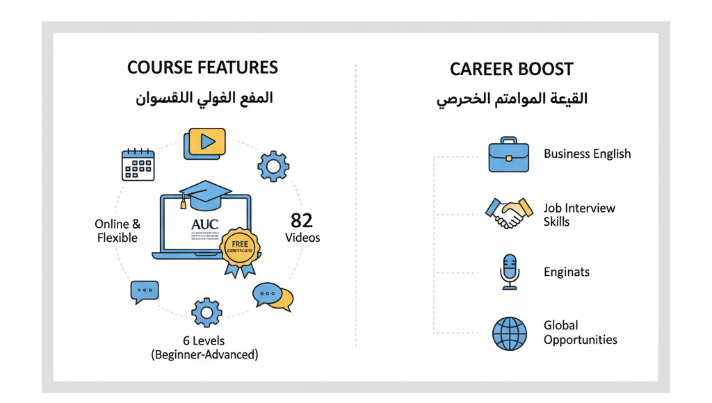 كورسات الإنجليزية المجانية من الجامعة الأمريكية (AUC)